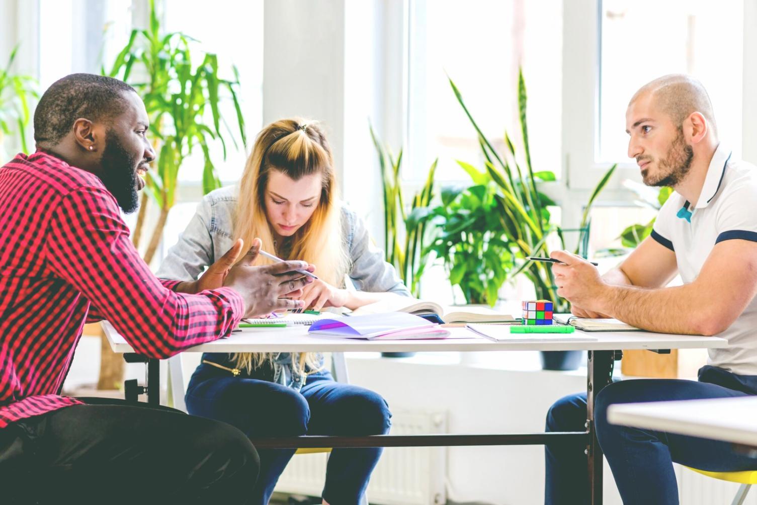 Financial planning workspace with calculator and budget charts